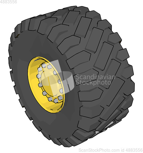 Image of Wheel for industrial vehicles vector illustration on white backg