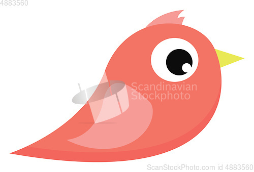 Image of Pink bird with yellow legs vector or color illustration