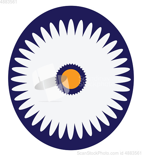 Image of A flower with yellow circles vector or color illustration