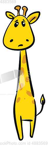 Image of Emoji of a sad yellow-colored giraffe set on isolated white back