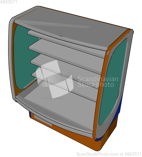 Image of Simple vector illustration of a super market fridge white backgr