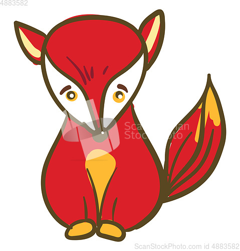 Image of A sad fox vector or color illustration