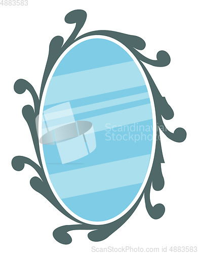 Image of A wall mirror with a beautiful decorative frame vector color dra