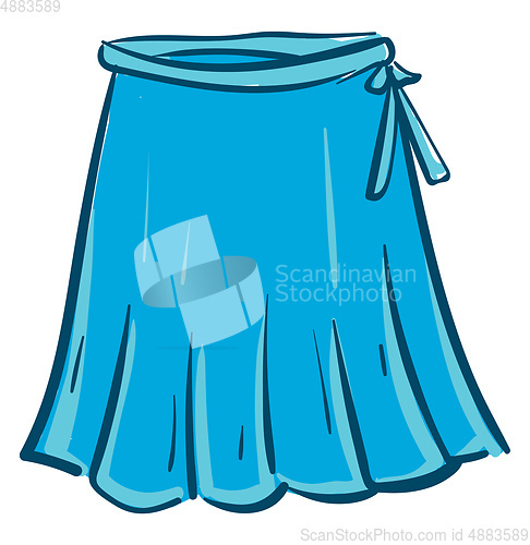 Image of stylish blue skirt vector or color illustration