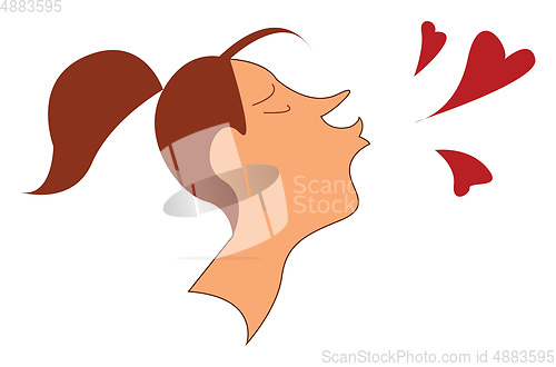 Image of Flying kisses vector or color illustration