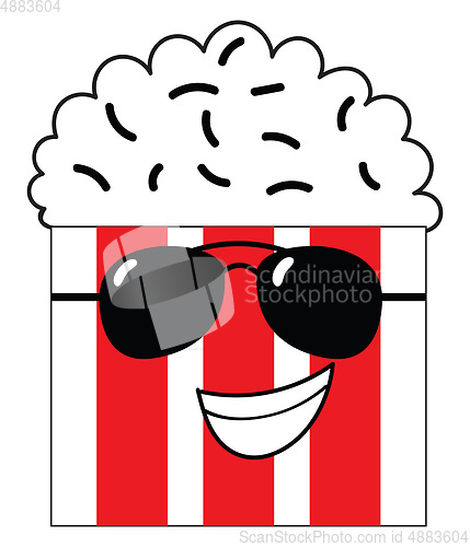 Image of Emoji of a laughing popcorn paper bag vector or color illustrati