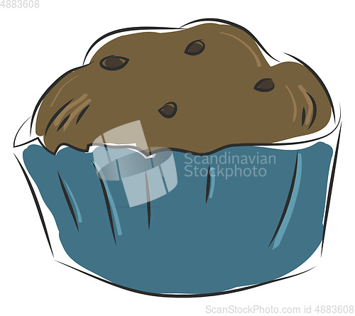 Image of Chocolate cupcake vector illustration 