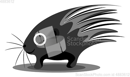 Image of A little porcupine vector or color illustration