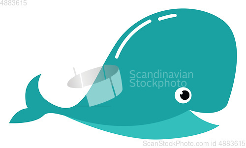 Image of Clipart of a blue-colored whale with a white exclamation mark ve