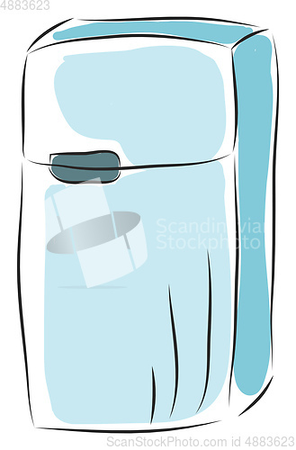 Image of Baby blue colored fridge vector illustration 