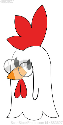 Image of Rooster with glasses illustration vector on white background