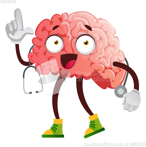 Image of Brain is a doctor, illustration, vector on white background.