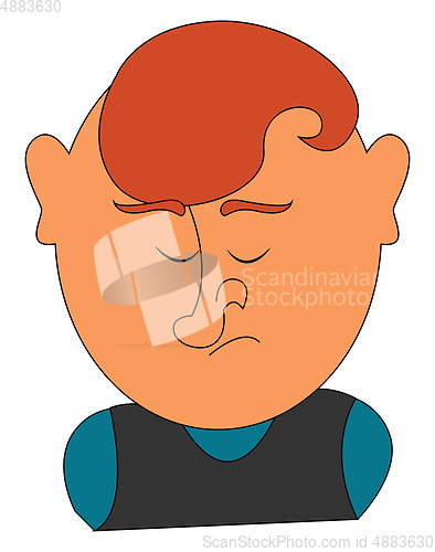 Image of A sad man vector or color illustration