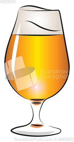 Image of Glass of orange ale beer vector or color illustration