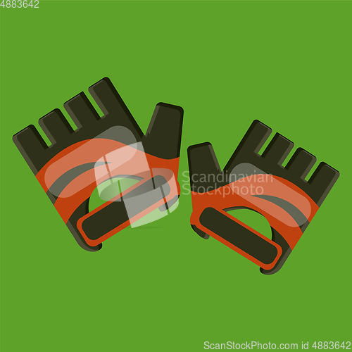 Image of Hand Gloves vector color illustration.