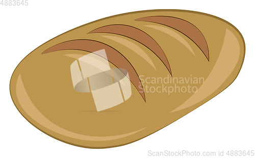 Image of A freshly baked loaf of bread is ready to serve vector color dra