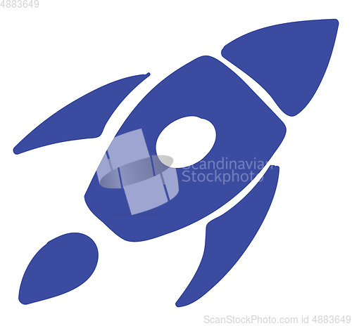 Image of Blue-colored rocket icon vector or color illustration