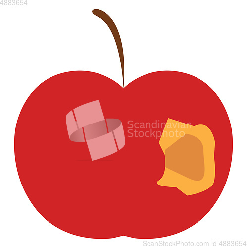 Image of Apple with a bite vector or color illustration