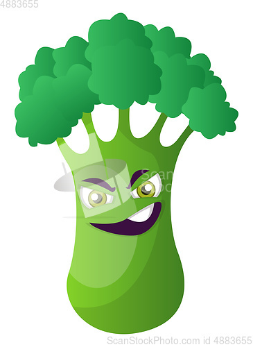 Image of Evil broccoli illustration vector on white background