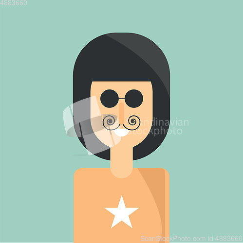 Image of Man with glass vector or color illustration