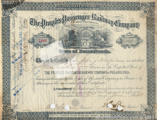 Image of Old Stock Certificate 3
