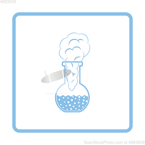 Image of Icon of chemistry bulb with reaction inside