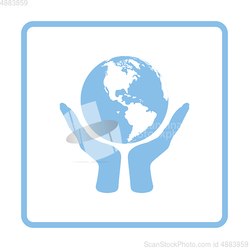 Image of Hands holding planet icon