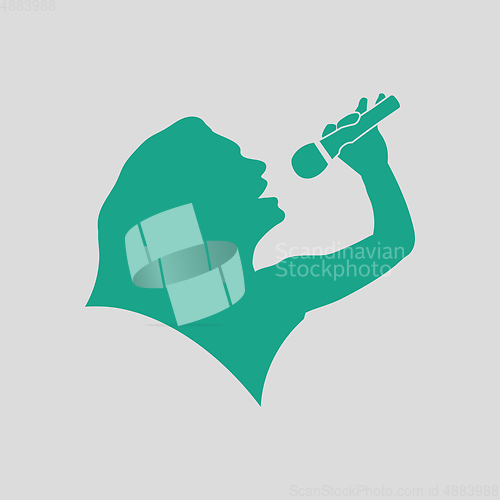 Image of Karaoke womans silhouette icon