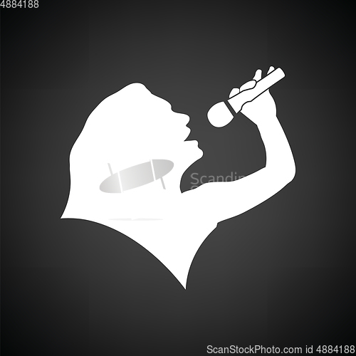 Image of Karaoke womans silhouette icon