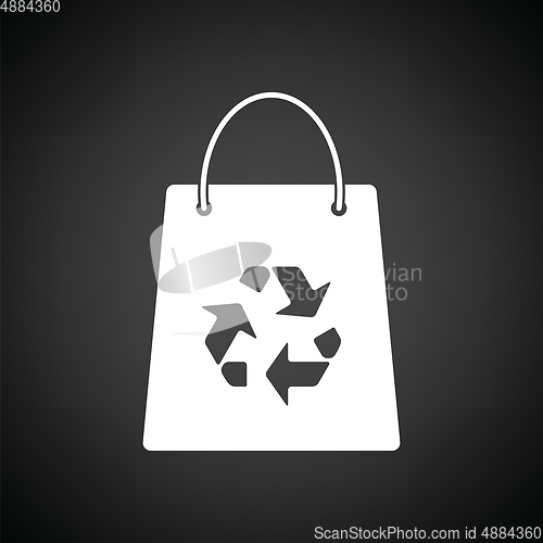 Image of Shopping bag with recycle sign icon