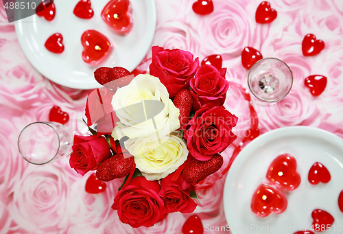 Image of Table setting for Valentine