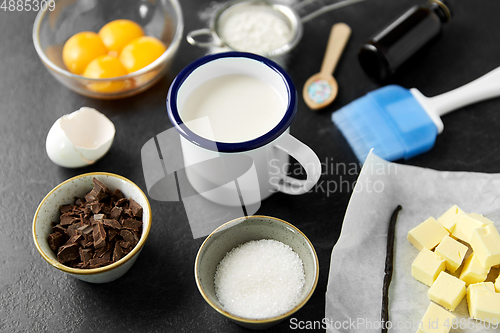 Image of baking and cooking ingredients on table