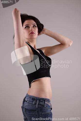 Image of Fashion model in studio