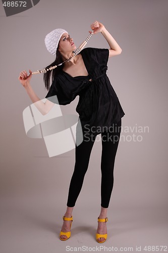 Image of Fashion model in studio