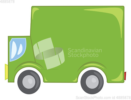 Image of Green commercial truck vector or color illustration