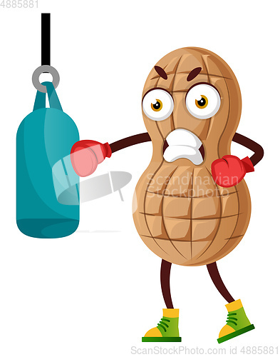 Image of Peanut train hard, illustration, vector on white background.