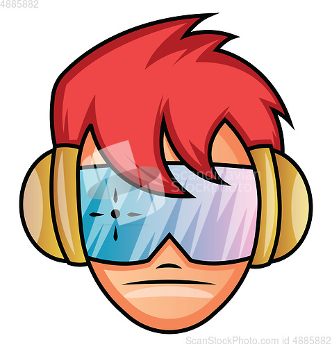 Image of Boy wearing futuristic glasses illustration vector on white back