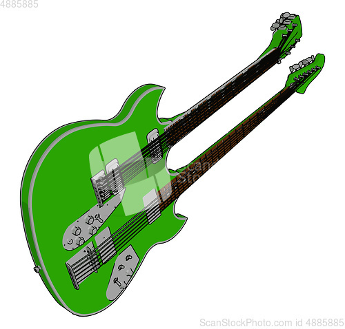 Image of Double bass guitar with its parts vector or color illustration