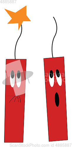 Image of A pair of dynamites vector or color illustration