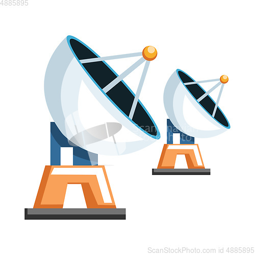 Image of Cartoon transmitter receiver vector illustration on white backgr