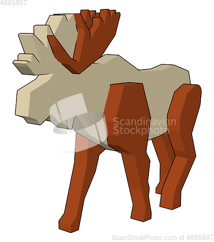 Image of A toy reindeer vector or color illustration