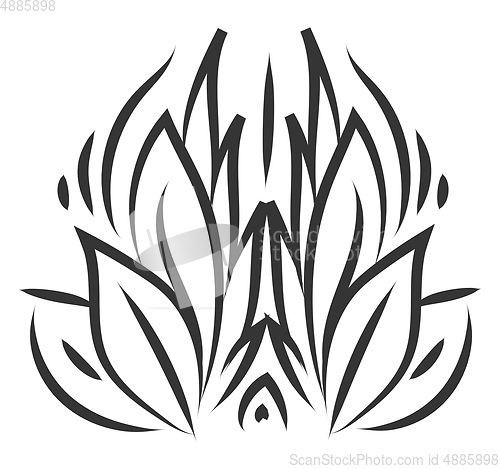 Image of silhouette of leaves vector or color illustration