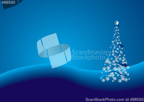 Image of cobalt christmas tree abstract