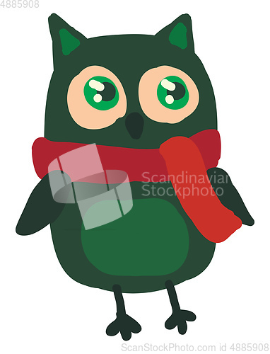 Image of A pointed ear owl vector or color illustration