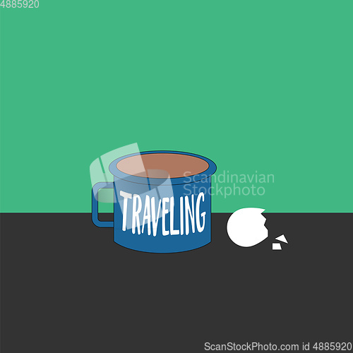 Image of A portrait depicting morning breakfast vector or color illustrat