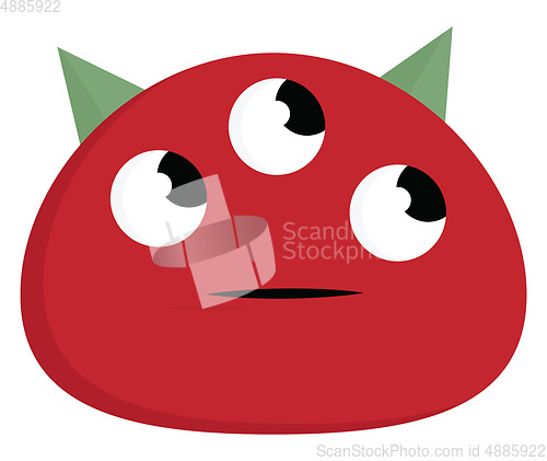 Image of A red-colored monster planning about the next move vector or col