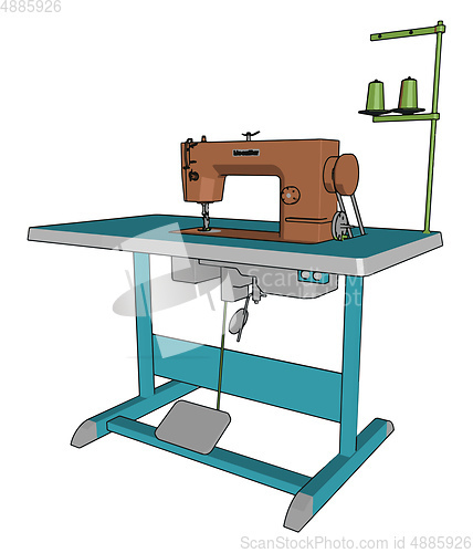 Image of A sewing machine vector or color illustration
