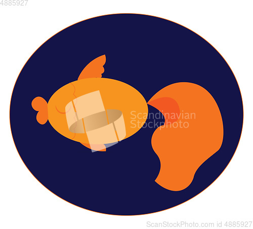 Image of A lazy golden fish vector or color illustration