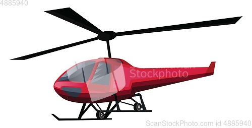 Image of Vector illustration of red helicopter on white background.