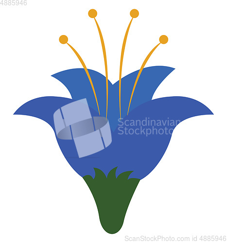 Image of Dark blue flower vector or color illustration
